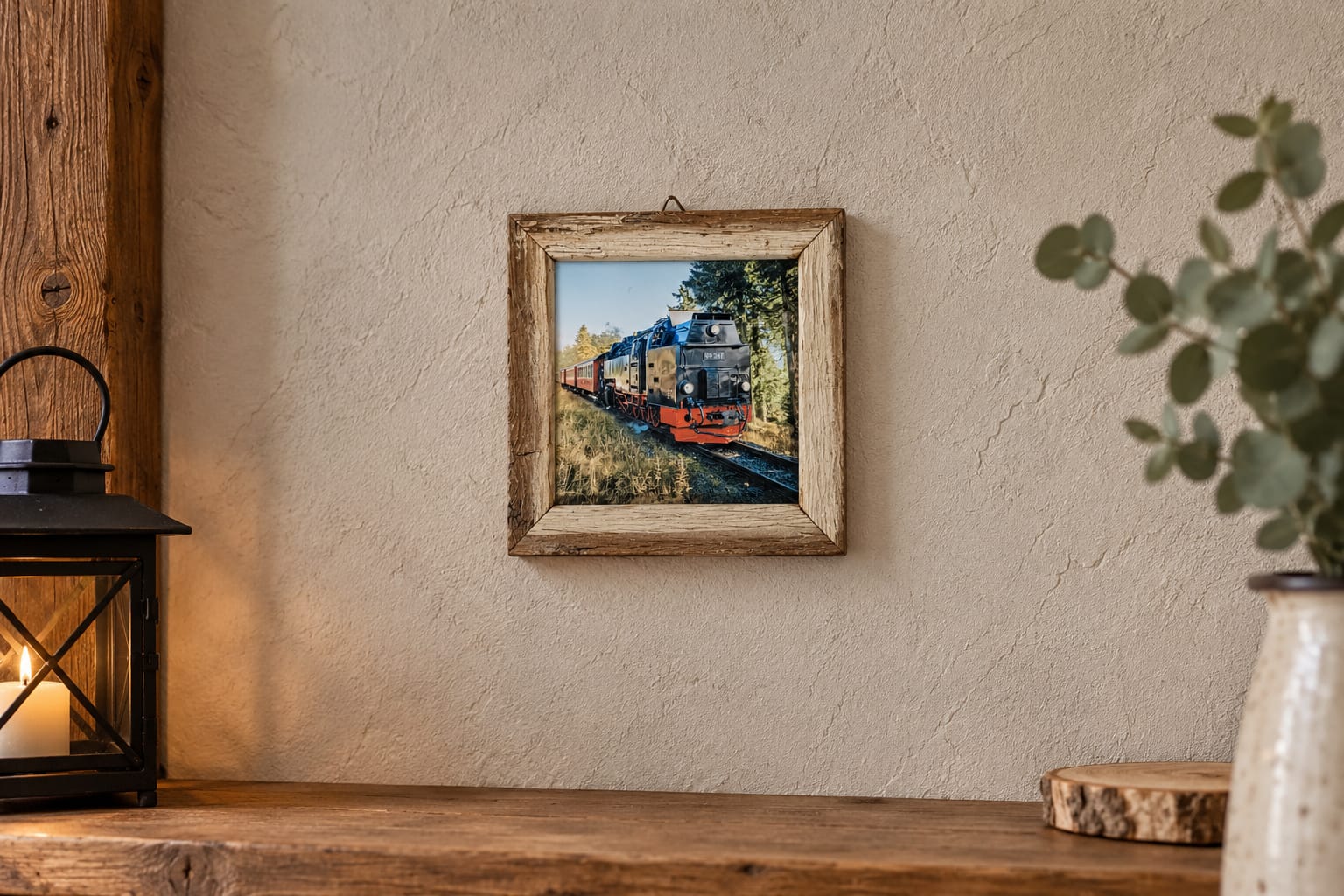 Handgemachter Holzrahmen Brockenbahn – Bild 2